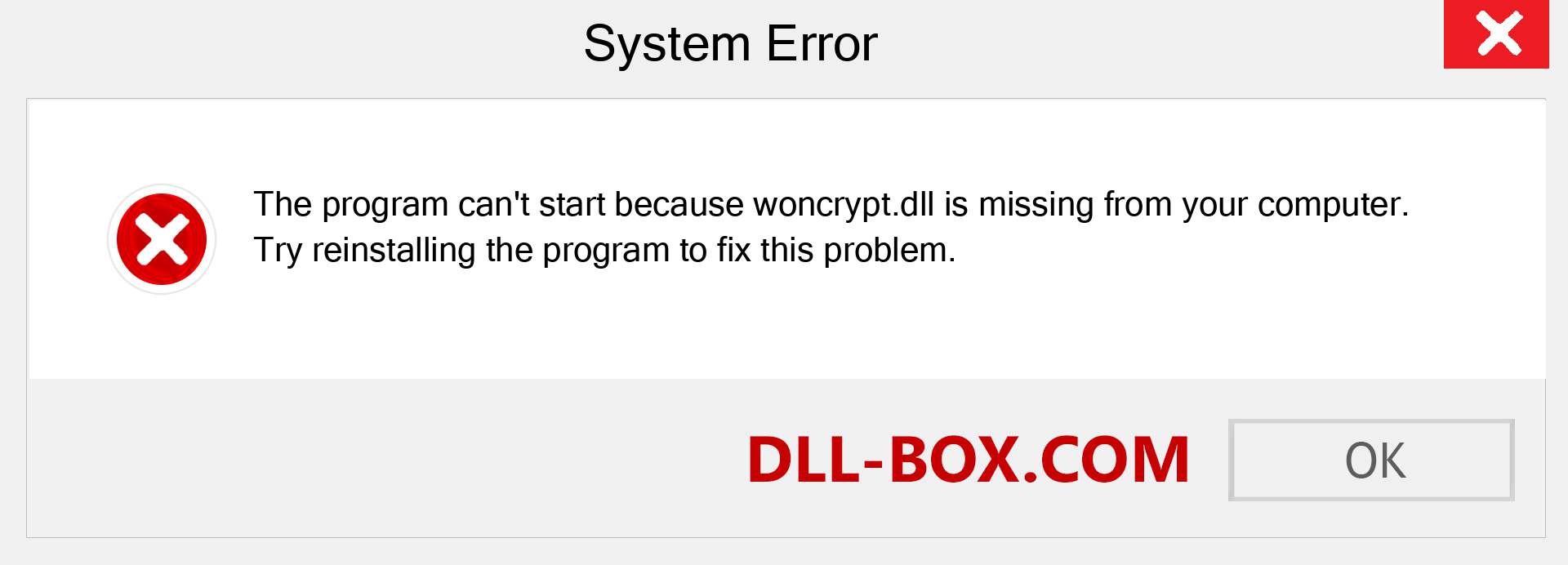  woncrypt.dll file is missing?. Download for Windows 7, 8, 10 - Fix  woncrypt dll Missing Error on Windows, photos, images